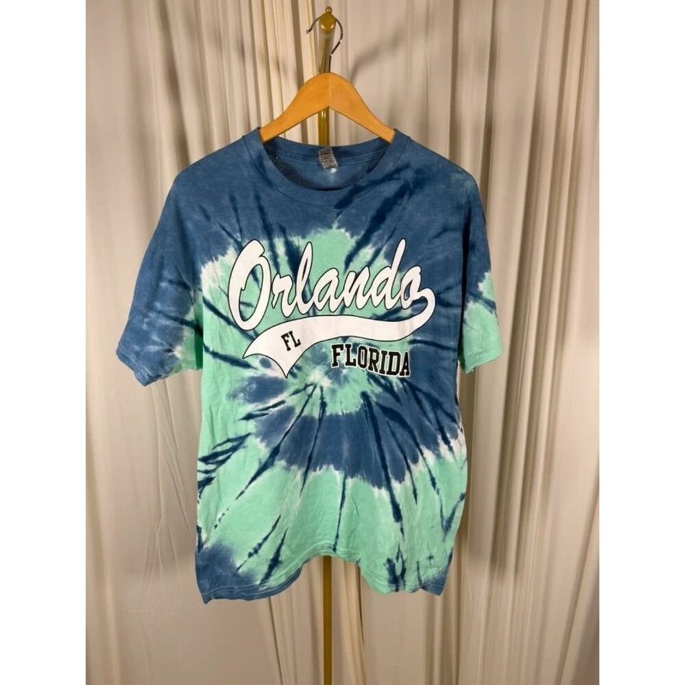 Gildan Orlando Florida Graphic Spiral Tie Dye Heavy Cotton T Shirt XL NWOT